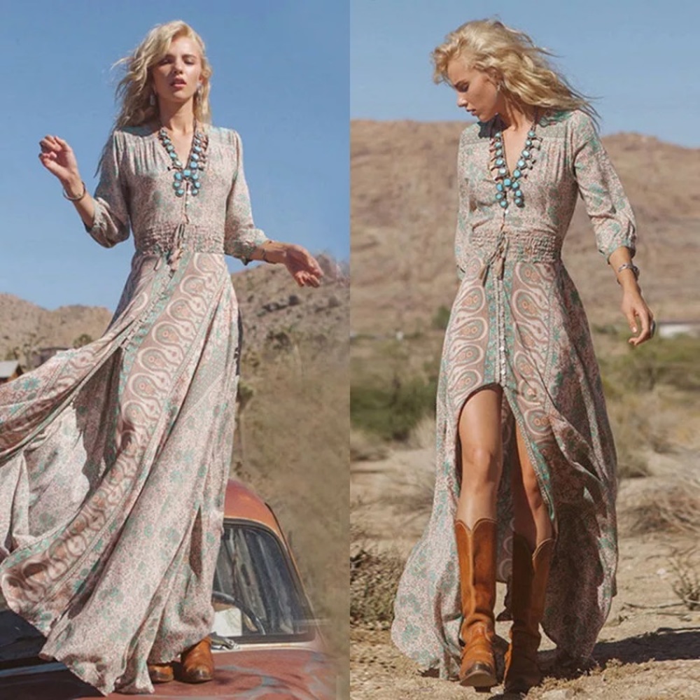 🌼Boho Beautiful Chiffon Full Length Maxi Dress🌼